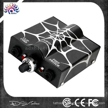 2015 Hot Sale spiderweb shine design Liner or Shader Use Tattoo Machine and Tattoo Gun Power Supply with two Colors